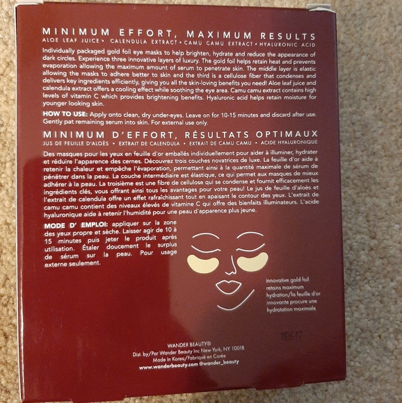 Wander Beauty Baggage Claim Gold Eye Masks (6 Pairs) - Picture 2 of 3